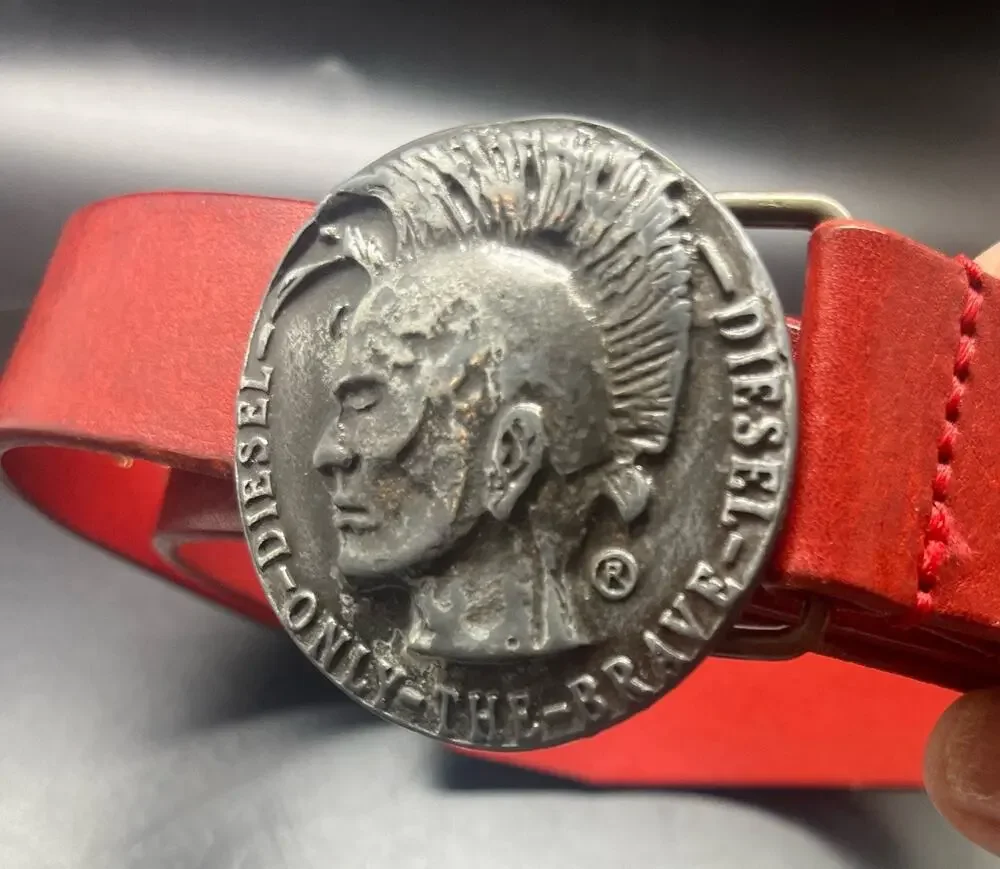 Red Diesel Genuine Leather Belt Made in Italy Casual Classic Durable Pristine